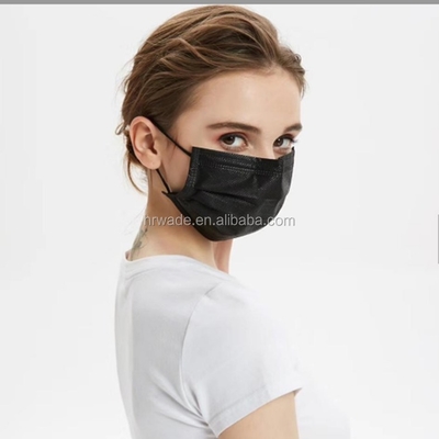 MOQ 1box/50pcs 3 Ply Fashion Mask PPE Non Woven Class II EN14683 Type IIR Adult Black Disposable Face Mask