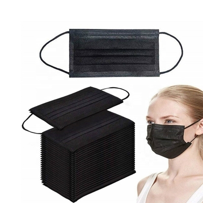 MOQ 1box/50pcs 3 Ply Fashion Mask PPE Non Woven Class II EN14683 Type IIR Adult Black Disposable Face Mask