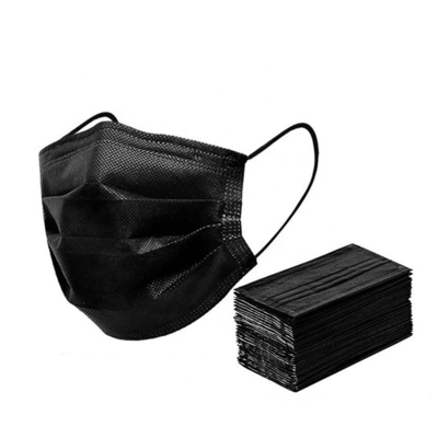 MOQ 1box/50pcs 3 Ply Fashion Mask PPE Non Woven Class II EN14683 Type IIR Adult Black Disposable Face Mask