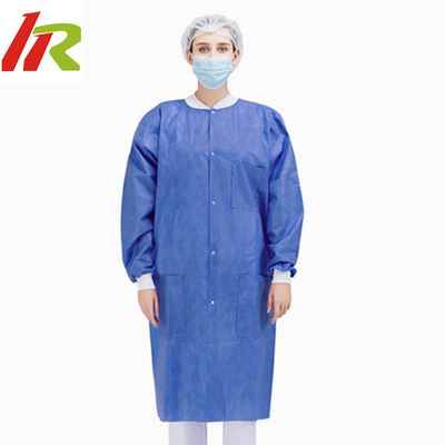 OEM Service Acceptable Multiple Color Option Disposable Lab Coat with Knitted Cuff or Elastic Cuff OEM