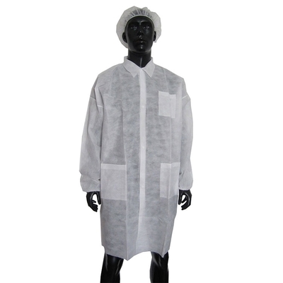 Visitor Coat  Cheap Disposable Medical PP Non Woven Cleaning Laboratory Coat Uniform for Hospital Doctors