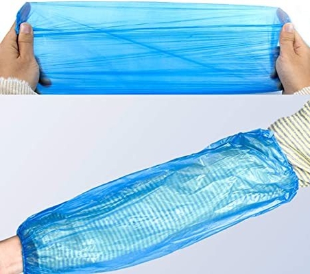 Disposable PE Arm Protective Water Proof Sleeve Cover Transparent Blue Plastic Oversleeve