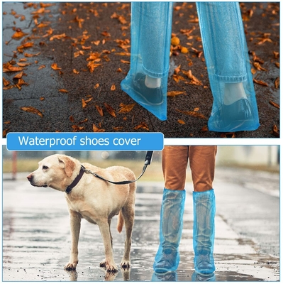 Anti-Slip Waterproof Disposable Long Sleeve Overshoes Safety Rain Boots Cover for Men Women for Rainy Day Outdoor Activities