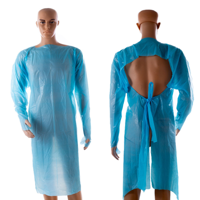 Disposable  Hospitals Overhead/open Back CPE Isolation Gown Individual Pack OEM