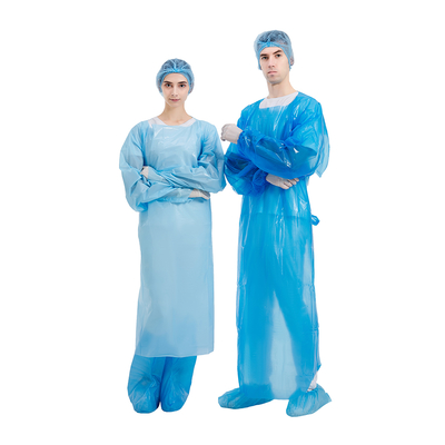 Disposable  Hospitals Overhead/open Back CPE Isolation Gown Individual Pack OEM