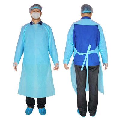 Disposable  Hospitals Overhead/open Back CPE Isolation Gown Individual Pack OEM