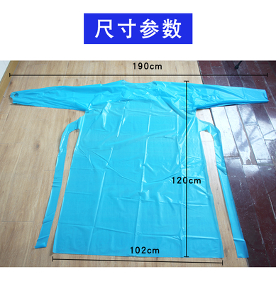 CPE Gown Surgical Disposable Blue Gown/apron Thumb Loop Isolation Clothes protection Suit