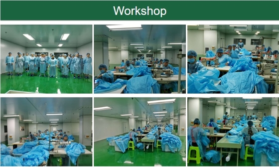CPE Gown Surgical Disposable Blue Gown/apron Thumb Loop Isolation Clothes protection Suit