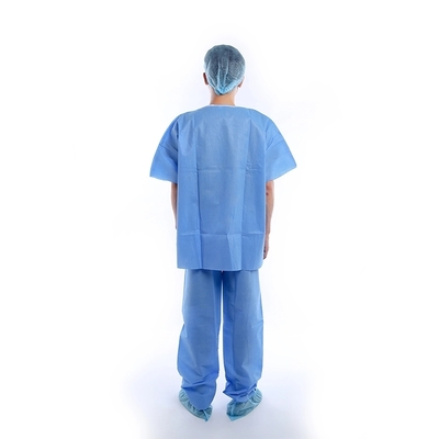 Disposable Surgical Gown Medical Nurse  Patients Short Sleeves Gown Shirts Lab Scrub Suit Hospital Uniforms