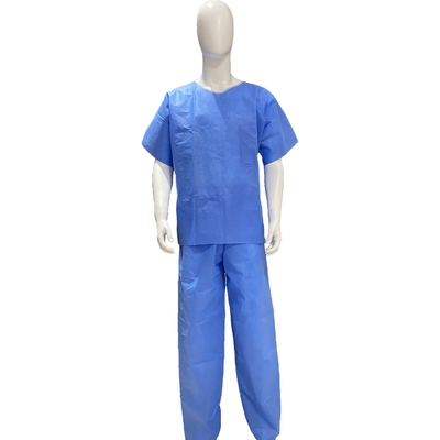 Medical Non-Woven Disposable Scrub Set Hospital Uniform Suits With Short Sleeves Uniform Suit