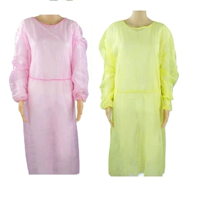 Polypropylene 50 Gsm Frock With Waterproof Microporous Film Waterproof Disposable Chemo Gown Disposable Isolation Gowns
