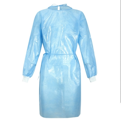 Polypropylene 50 Gsm Frock With Waterproof Microporous Film Waterproof Disposable Chemo Gown Disposable Isolation Gowns