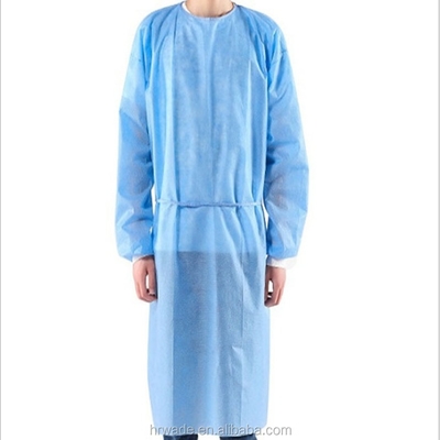 Polypropylene 50 Gsm Frock With Waterproof Microporous Film Waterproof Disposable Chemo Gown Disposable Isolation Gowns